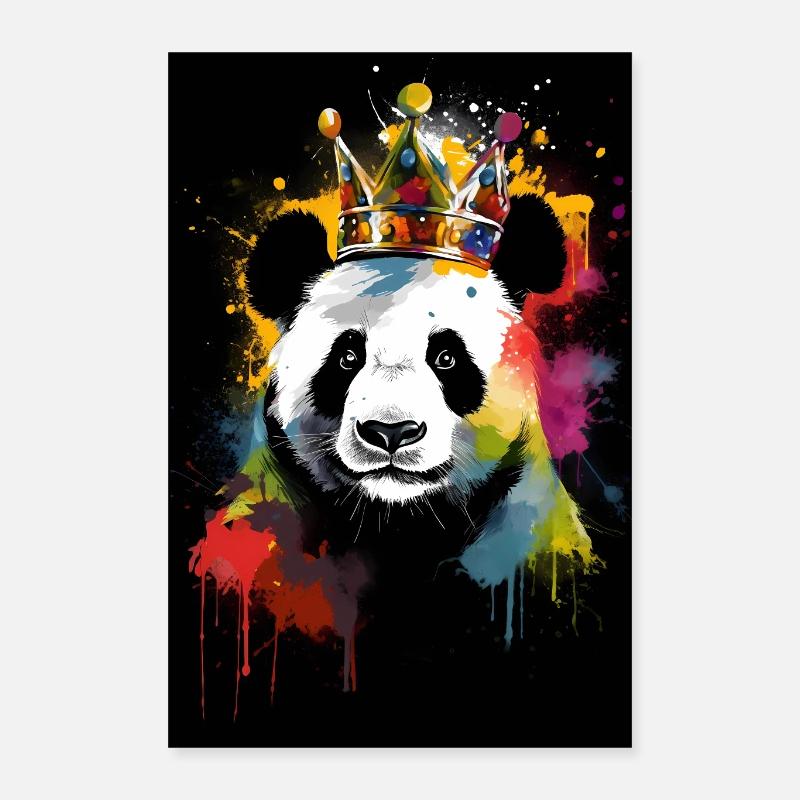 Panda With Crown Poster 40x60 cm