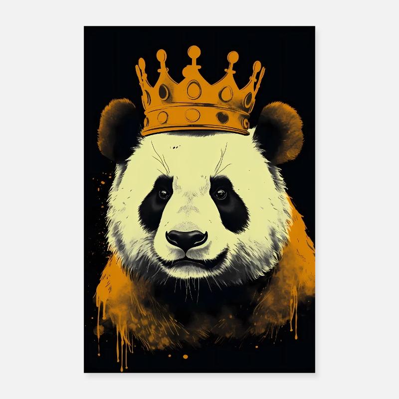 Panda With Crown Poster 40x60 cm