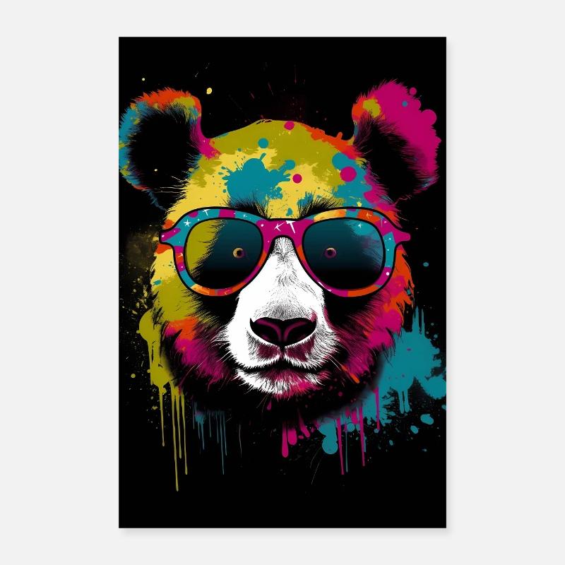 Panda With Sunglasses Poster 40x60 cm