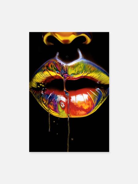 Lippen - Poster 40x60 cm - Weiß