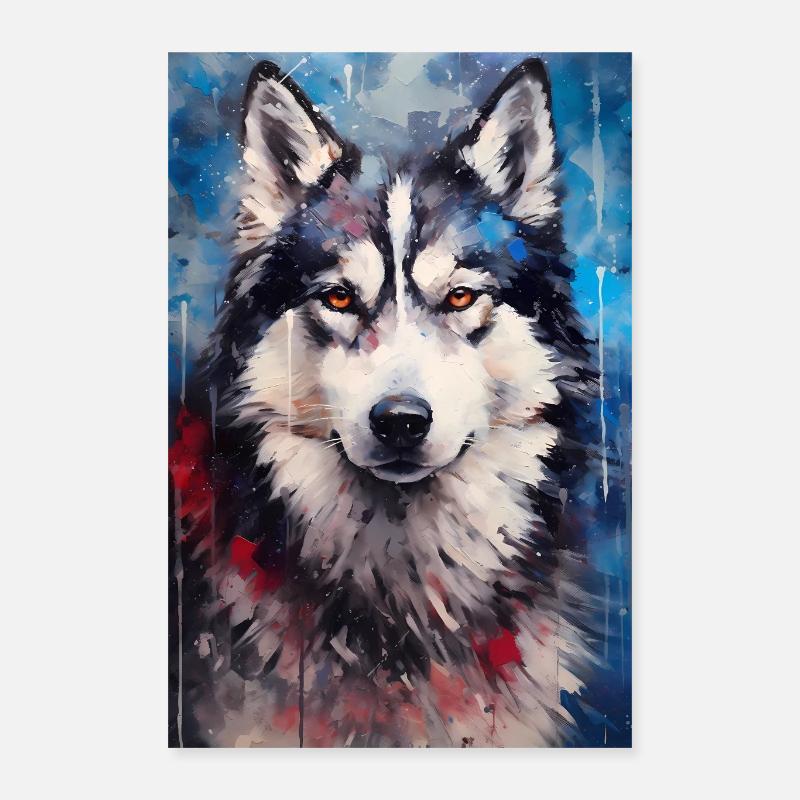 Couleur du chien husky sibérien Poster 40 x 60 cm