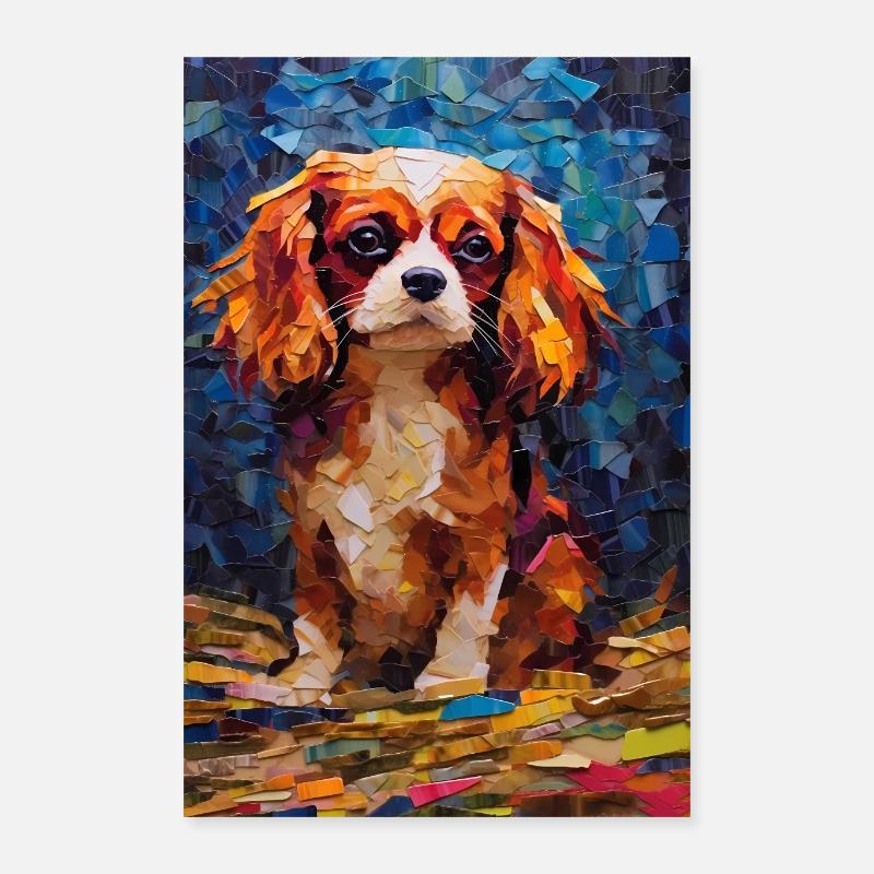 Charles Spaniel Chien coloré Poster 40 x 60 cm