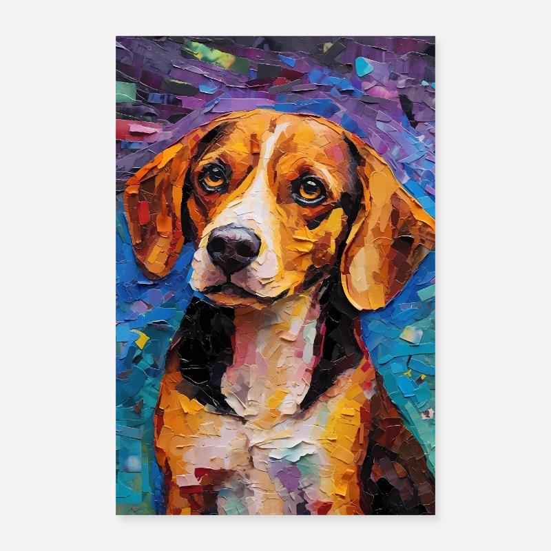 Beagle Dog Colorful Poster 16" x 24" (40x60 cm)