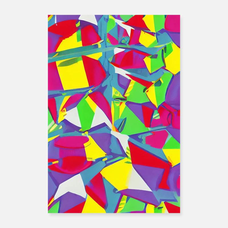 Retro Muster Bunt Poster 40x60 cm