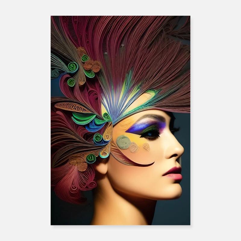 Abstrakte Gesichts Kunst Poster 40x60 cm