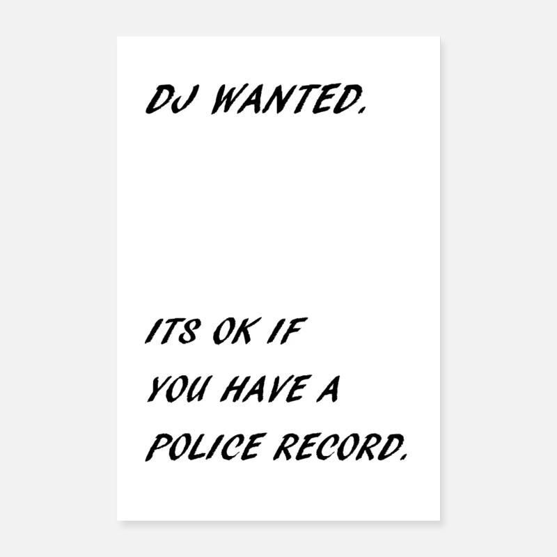 DJ POLICE RECORD Poster 16" x 24" (40x60 cm)