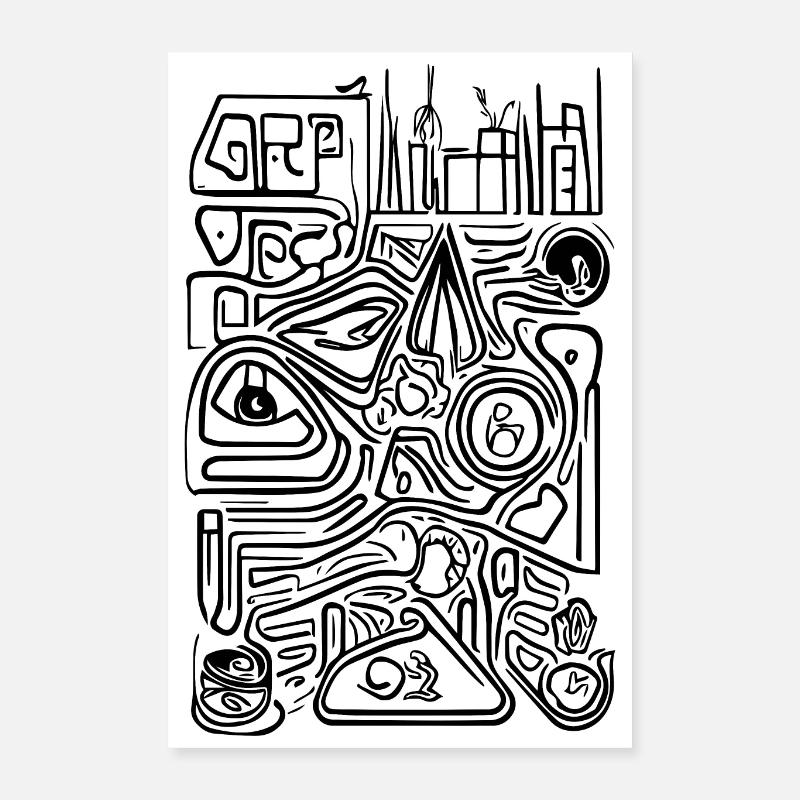 Structure du chaos interne - Poster 40 x 60 cm - blanc