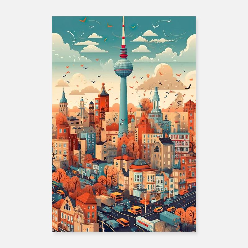 Affiche d’illustration de Berlin Poster 40 x 60 cm