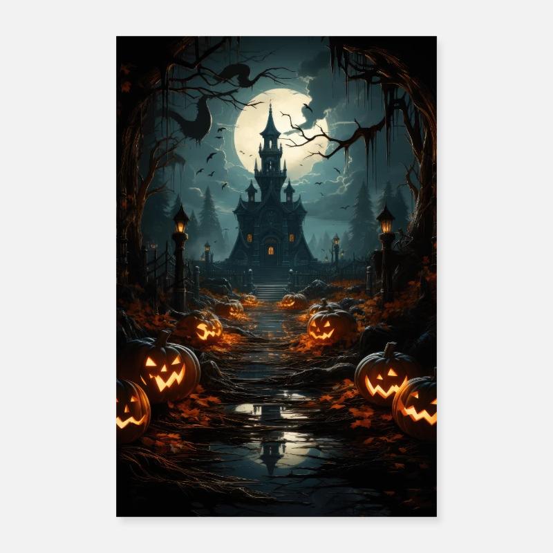 Maison hantée / palais. Décor d’Halloween Poster 40 x 60 cm