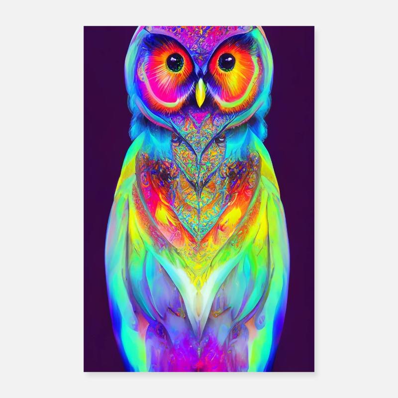 Prismatic Owl Poster 40x60 cm