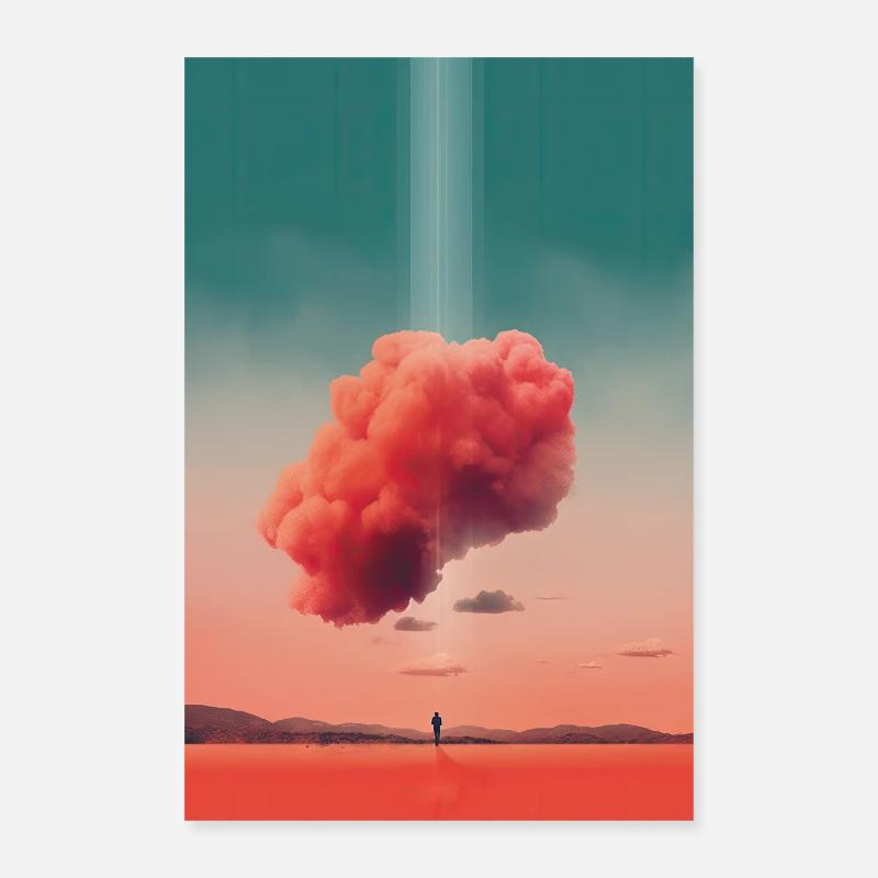 Poster mit Mann in der Wüste bunt Poster 40x60 cm