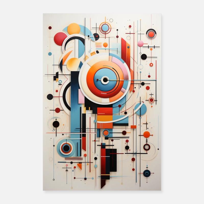 Abstrakte digitale Malerei im Kunst Stil - Poster 40x60 cm - Weiß