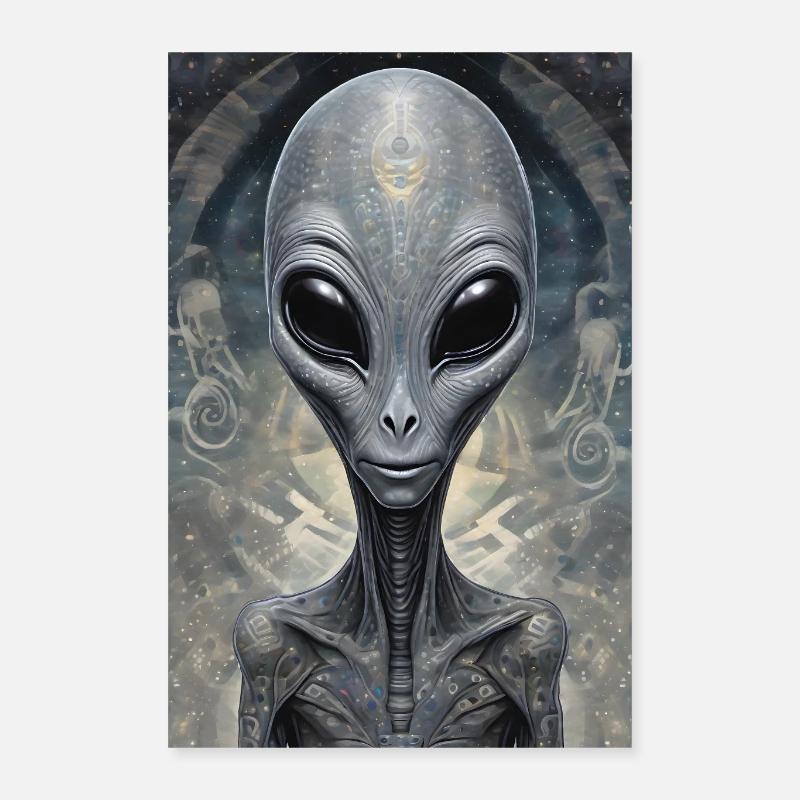 Klein Grau/1 - Poster 40x60 cm - Weiß