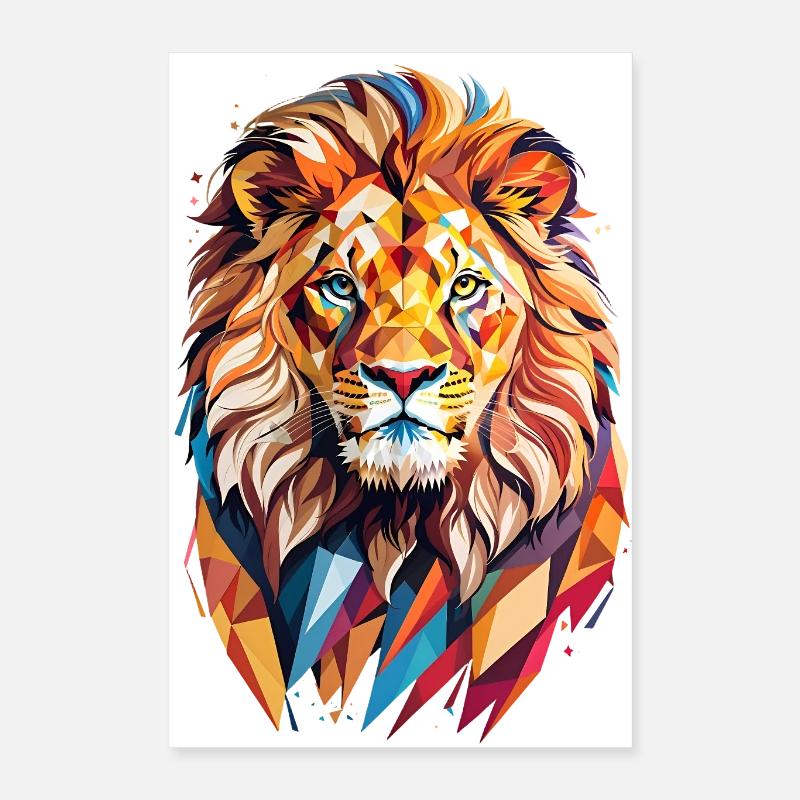 Polygon Lion Poster 16" x 24" (40x60 cm)