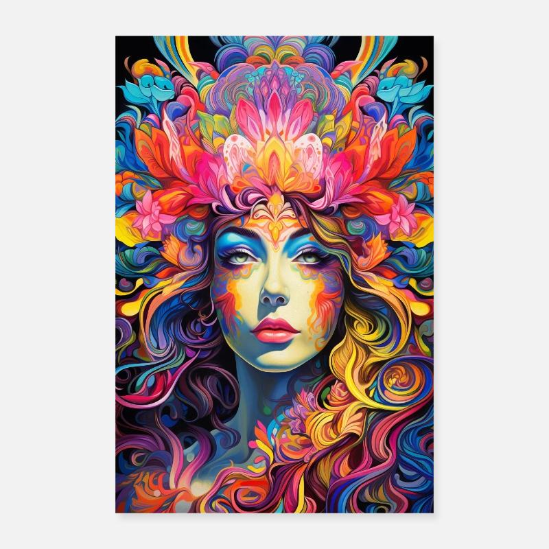 Portrait psychédélique Poster 40 x 60 cm