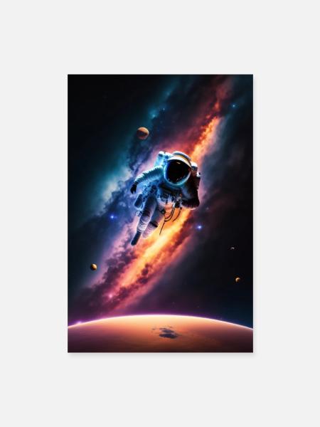 astronaute - Poster 40 x 60 cm - blanc
