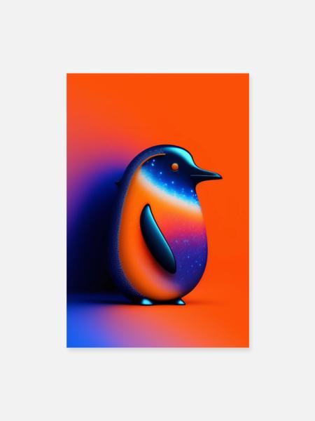 Pinguin - Poster 40x60 cm - Weiß