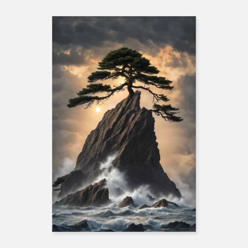 Solitude dans le chaos - Poster 40 x 60 cm - blanc