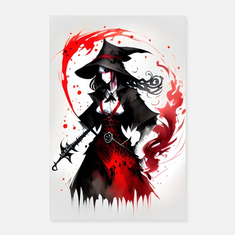 Hexe - Poster 40x60 cm - Weiß