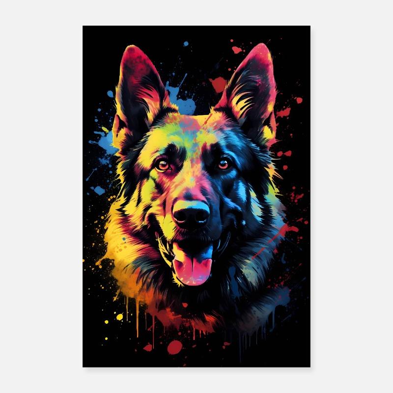 Deutscher Schäferhund Color Poster 40x60 cm