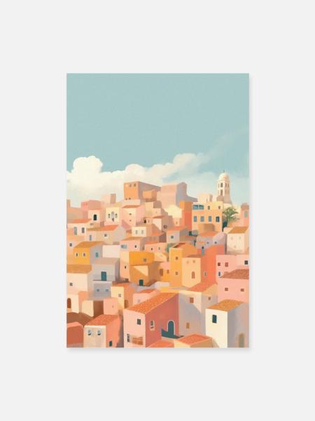 Mediterranean Charm - Poster 40x60 cm - Weiß