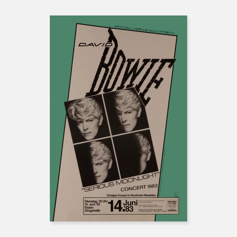David Bowie Serious Moonlight Konzert Ticket Poster 40x60 cm