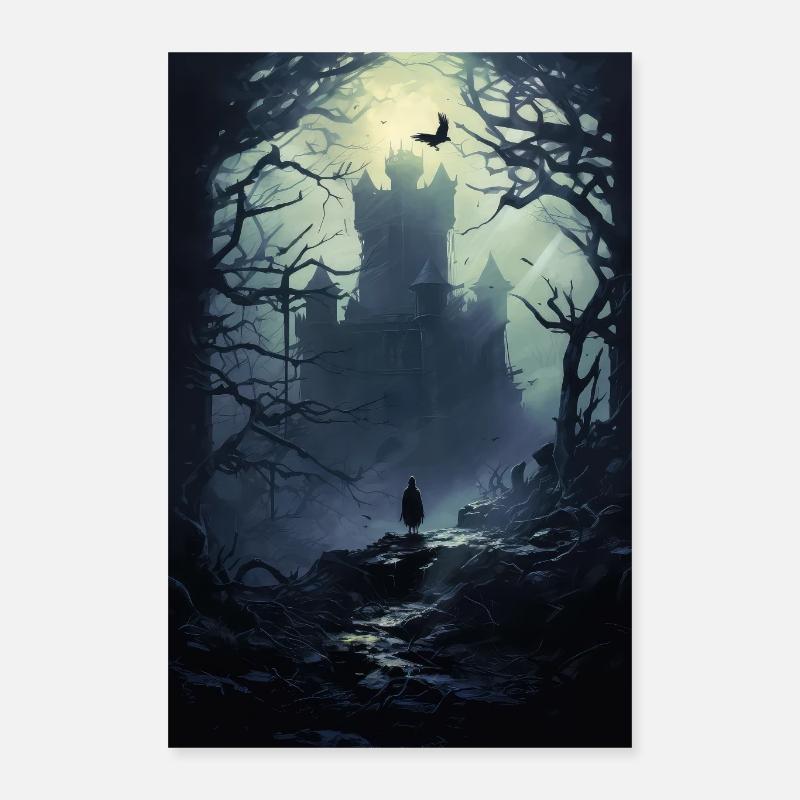 Château Chevalier Corbeaux - Poster 40 x 60 cm - blanc