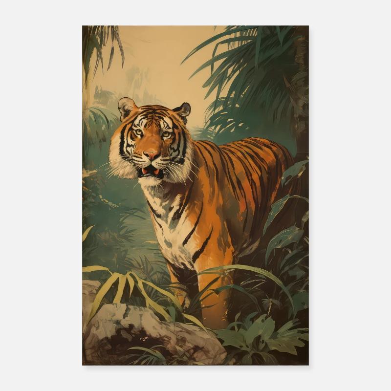 tiger - Poster 40x60 cm - Weiß