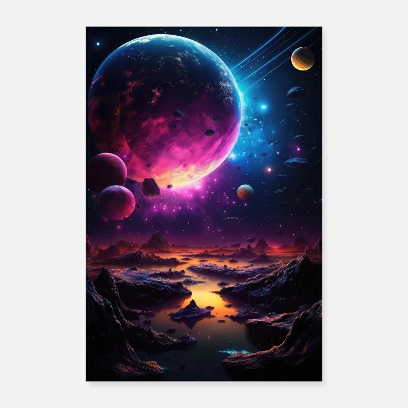 galaxy planets space Poster 16" x 24" (40x60 cm)