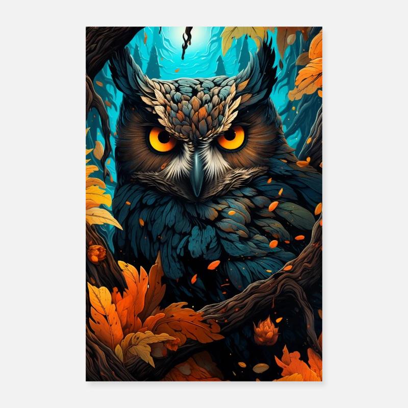 Ätherische Eulenlandschaft Poster 40x60 cm