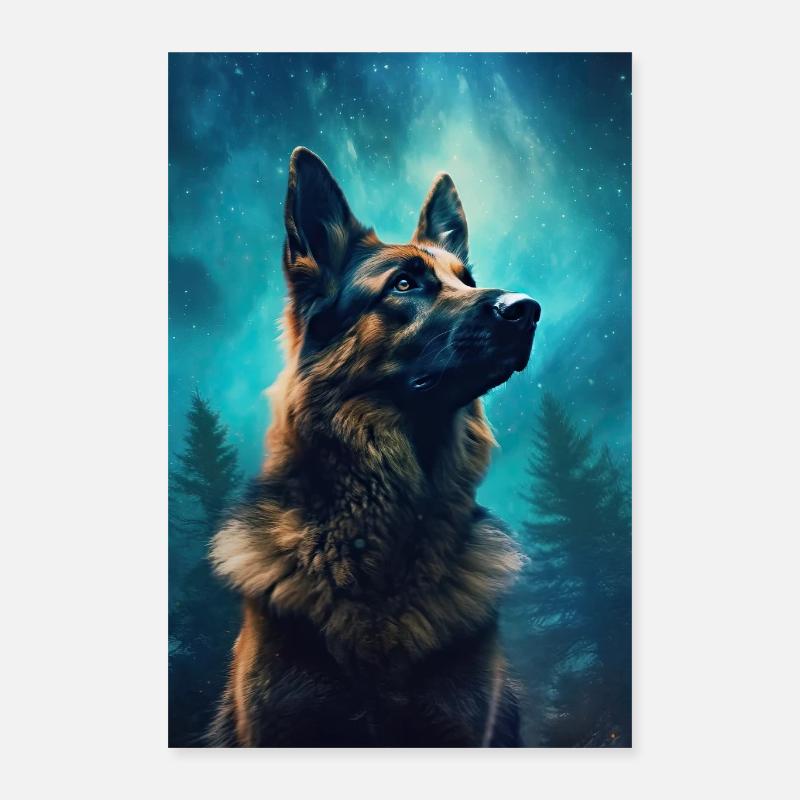 Berger Allemand Malinois Aurora Poster 40 x 60 cm