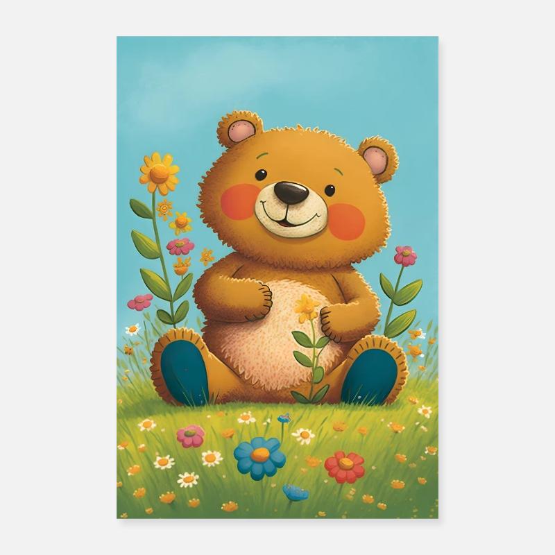 Magischer Bär - Poster 40x60 cm - Weiß
