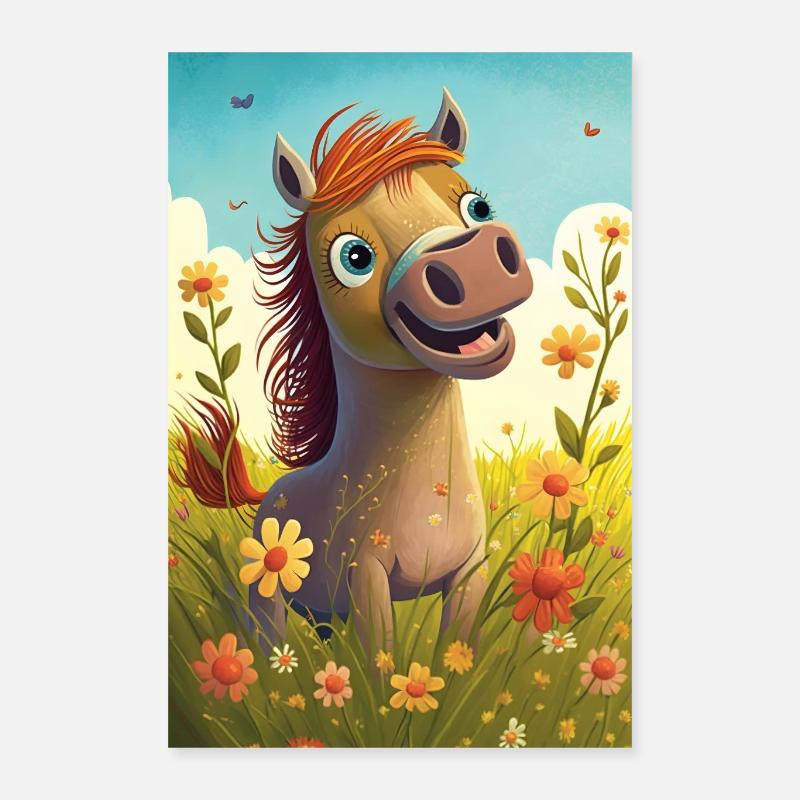 Cheval magique - Poster 40 x 60 cm - blanc