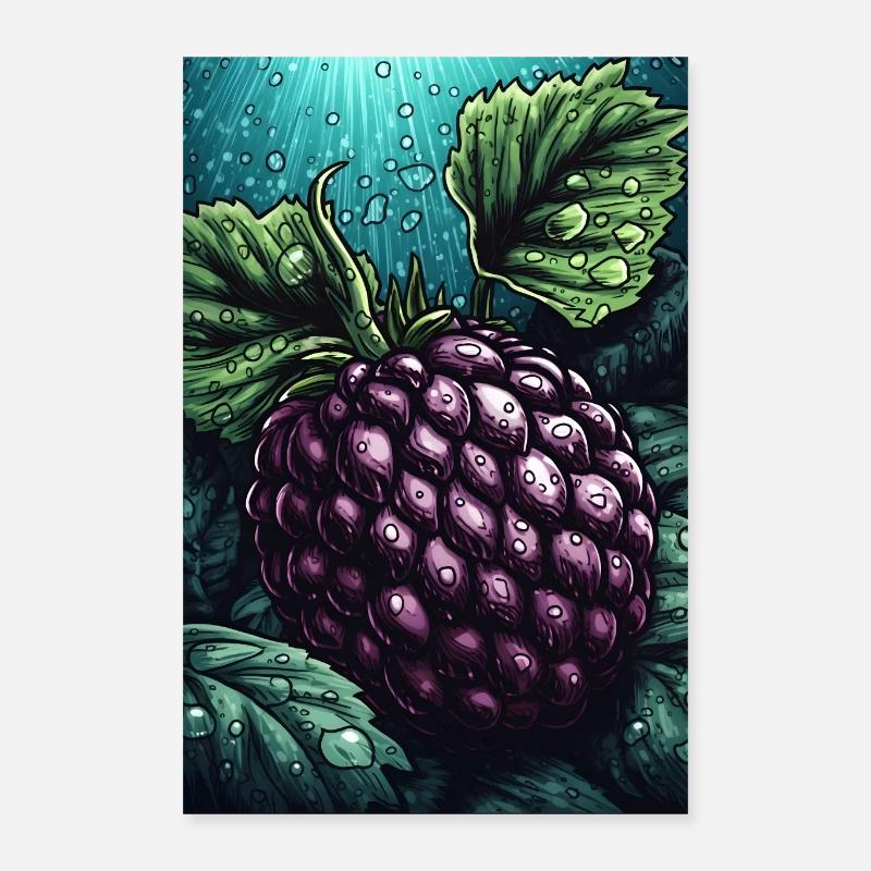 Mûre - Poster 40 x 60 cm - blanc