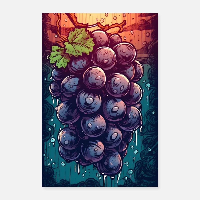 Raisin - Poster 40 x 60 cm - blanc