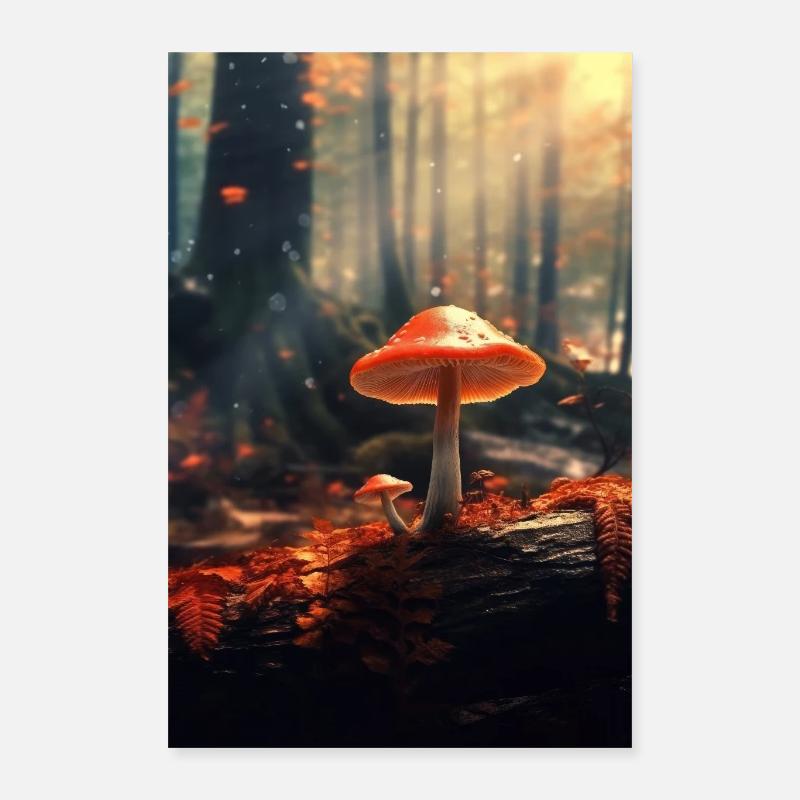 Pilz Pilze Funghi Champignon cottagecore Poster 40x60 cm
