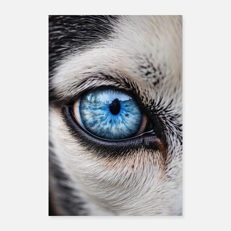 Husky sibérien oeil de chien Poster 40 x 60 cm