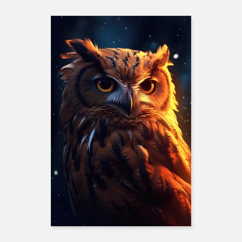 Eule Vogel Tier Eulen Cool Poster 40x60 cm