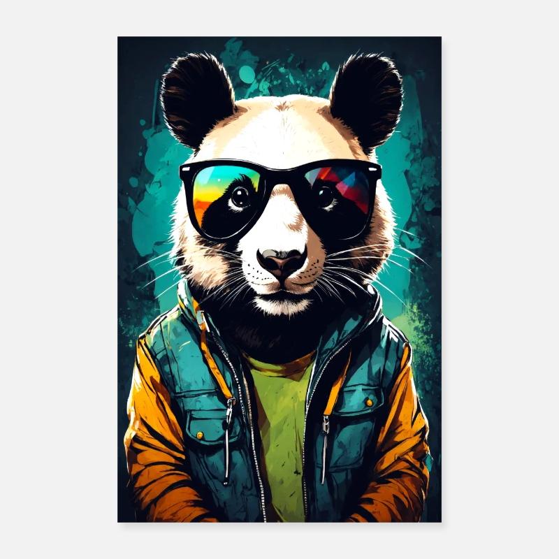 Panda Poster Panda Géant - Poster 40 x 60 cm - blanc