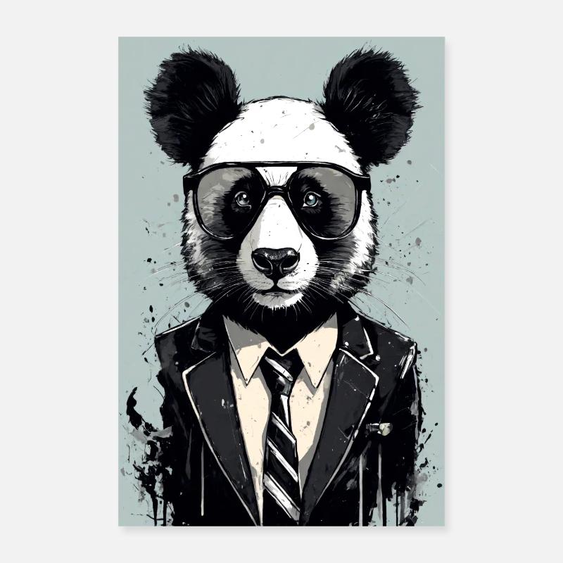 Panda Costume smoking Poster Panda Géant Poster 40 x 60 cm