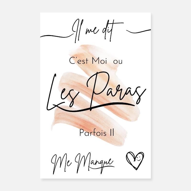 Poster pour elle "Nostalgie des Paras - Poster 40 x 60 cm - blanc