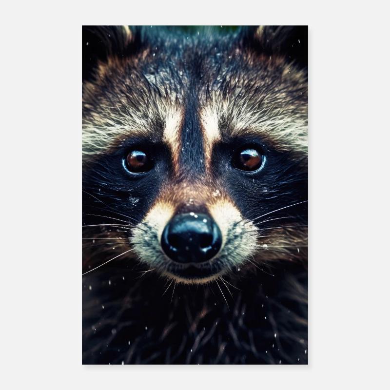 Waschbär Closeup Face Poster 40x60 cm