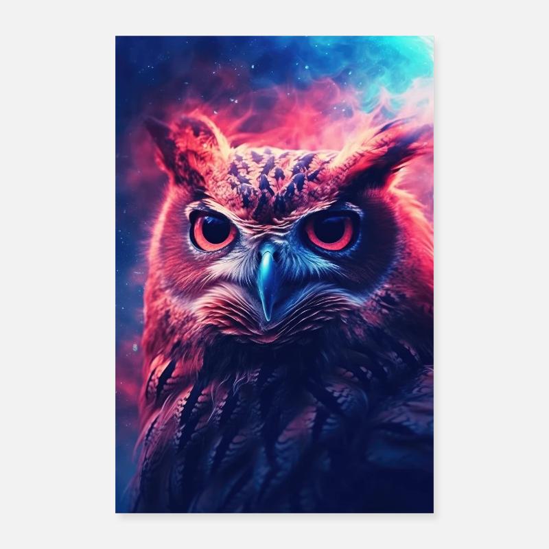 Eule Vogel Tier Eulen Night Galaxy Poster 40x60 cm