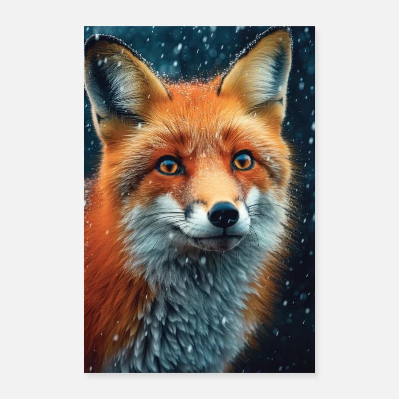 Visage d'animal renard renards Poster 40 x 60 cm