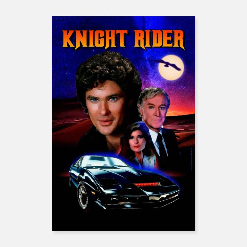 Knight Rider Affisch - Poster 40x60 cm - vit