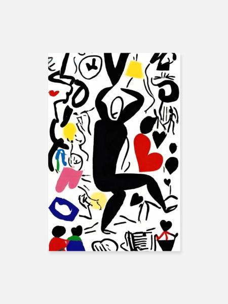 Love Dance Poster - Poster 40x60 cm - Weiß