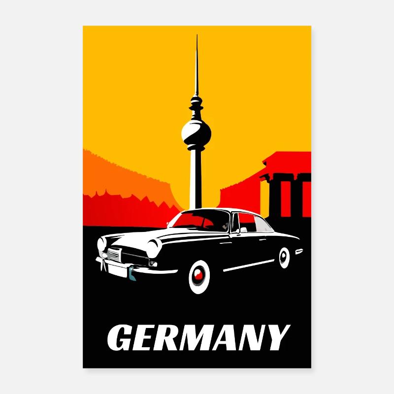 Allemagne - Poster 40 x 60 cm - blanc