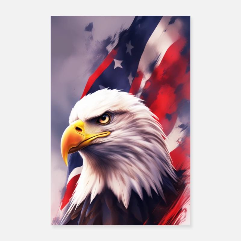 Glatze Eagel - Patriotisch Poster 40x60 cm