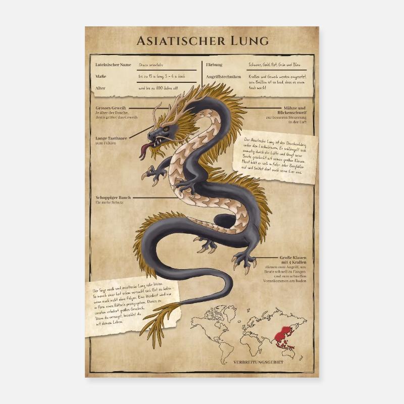 Affiche Vintage Poumon Asiatique Poster 40 x 60 cm