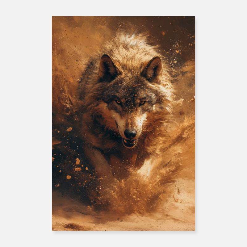Wolf in Bewegung Poster 40x60 cm
